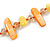 Long Orange/ Yellow Shell/ Transparent Glass Crystal Bead Necklace - 110cm L - view 4