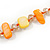 Long Orange/ Yellow Shell/ Transparent Glass Crystal Bead Necklace - 110cm L - view 7
