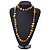 Long Orange/ Yellow Shell/ Transparent Glass Crystal Bead Necklace - 110cm L - view 3