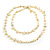 Long Pale Yellow Shell/ Transparent Glass Crystal Bead Necklace - 115cm L - view 5