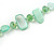 Long Pastel Green/ Mint Shell/ Green Glass Crystal Bead Necklace - 110cm L - view 3