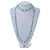 Long Pastel Green/ Mint Shell/ Green Glass Crystal Bead Necklace - 110cm L - view 4