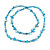 Long Mint Green/ Blue Shell/ Blue Glass Crystal Bead Necklace - 120cm L - view 5