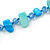 Long Mint Green/ Blue Shell/ Blue Glass Crystal Bead Necklace - 120cm L - view 2