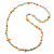 Long Orange/ Yellow/ Mint Shell/ Transparent Glass Crystal Bead Necklace - 120cm L - view 3