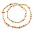 Long Orange/ Yellow/ Mint Shell/ Transparent Glass Crystal Bead Necklace - 120cm L - view 4