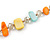 Long Orange/ Yellow/ Mint Shell/ Transparent Glass Crystal Bead Necklace - 120cm L - view 2