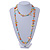 Long Orange/ Yellow/ Mint Shell/ Transparent Glass Crystal Bead Necklace - 120cm L - view 5