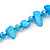 Long Azure Blue Shell/ Sky Blue Glass Crystal Bead Necklace - 115cm L - view 2