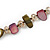 Long Olive/ Plum Shell/ Transparent Glass Crystal Bead Necklace - 110cm L - view 3