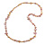 Long Pink/ Peach Shell/ Beige Glass Crystal Bead Necklace - 120cm L - view 5
