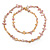 Long Pink/ Peach Shell/ Beige Glass Crystal Bead Necklace - 120cm L - view 6