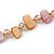 Long Pink/ Peach Shell/ Beige Glass Crystal Bead Necklace - 120cm L - view 2