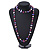 Long White, Purple, Magenta Shell/ Light Grey Glass Crystal Bead Necklace - 115cm L - view 2