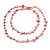Long Pink Shell and Glass Crystal Bead Necklace - 120cm L - view 6