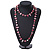 Long Pink Shell and Glass Crystal Bead Necklace - 120cm L - view 3