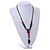 Green/ Black/ Red Ceramic, Brown Wood Bead with Silk Cords Necklace - 56cm to 80cm Long/ Adjustable - view 2