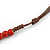 Burnt Orange Ceramic Bead Brown Silk Cords Necklace - Adjustable - 60cm to 70cm Long - view 4