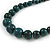 Teal Ceramic Bead Brown Silk Cords Necklace - Adjustable - 60cm to 70cm Long - view 4