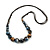 Blue/ White/ Brown Ceramic Bead Brown Silk Cords Necklace - Adjustable - 60cm to 70cm Long - view 6