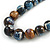 Blue/ White/ Brown Ceramic Bead Brown Silk Cords Necklace - Adjustable - 60cm to 70cm Long - view 4