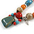 Pastel Multicoloured Ceramic Bead with Black Silk Cords Necklace - 50cm to 80cm Long/ Adjustable - view 4