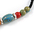 Pastel Multicoloured Ceramic Bead with Black Silk Cords Necklace - 50cm to 80cm Long/ Adjustable - view 6