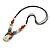 Pastel Multicoloured Ceramic Bead with Black Silk Cords Necklace - 50cm to 80cm Long/ Adjustable - view 7