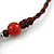 Bronze Tone, Ceramic Bead Butterfly Pendant with Brown Silk Cord Necklace - 72cm L/ 9cm Tassel - view 6