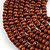 Statement Brown Wood and Glass Bead Multistrand Necklace - 78cm L - view 4