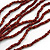 Statement Brown Wood and Glass Bead Multistrand Necklace - 78cm L - view 5