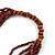 Statement Brown Wood and Glass Bead Multistrand Necklace - 78cm L - view 7