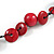 Cherry Red Round and Button Wood Bead Long Necklace - 88cm L - view 5