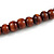Brown Round and Button Wood Bead Long Necklace - 88cm L - view 6