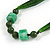 Statement Glass, Resin, Ceramic Bead Black Cord Necklace In Green - 88cm L - view 5