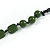 Statement Glass, Resin, Ceramic Bead Black Cord Necklace In Green - 88cm L - view 6