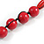 Signature Wood, Ceramic, Acrylic Bead Black Cord Necklace (Raspberry Red) - 72cm L (Adjustable) - view 4