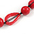 Signature Wood, Ceramic, Acrylic Bead Black Cord Necklace (Raspberry Red) - 72cm L (Adjustable) - view 5