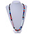 Statement Multicoloured Glass, Resin, Ceramic Bead Black Cord Necklace - 88cm L - view 2