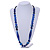Statement Glass, Resin, Ceramic Bead Black Cord Necklace In Blue - 88cm L - view 3