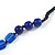 Statement Glass, Resin, Ceramic Bead Black Cord Necklace In Blue - 88cm L - view 7