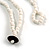 Brown/ Cream Coconut Shell Round Pendant with White Glass Bead Chain Necklace - 41cm L - view 7