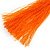 Long Orange Wood Bead Cotton Tassel Necklace - 90cm L/ 15cm Tassel - view 6