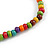 Long Multicoloured Wood Bead Cotton Tassel Necklace - 90cm L/ 15cm Tassel - view 7