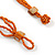 Burnt Orange Shell Nugget, Glass Bead Fringe Necklace - 42cm L/ 13cm Front Drop - view 6