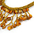 Mustard Yellow Shell Nugget, Glass Bead Fringe Necklace - 42cm L/ 11cm Front Drop - view 5