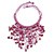 Pink Shell Nugget, Glass Bead Fringe Necklace - 42cm L/ 11cm Front Drop - view 3