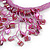 Pink Shell Nugget, Glass Bead Fringe Necklace - 42cm L/ 11cm Front Drop - view 5