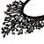 Black Shell Nugget, Glass Bead Fringe Necklace - 42cm L/ 11cm Front Drop - view 3