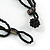 Black Shell Nugget, Glass Bead Fringe Necklace - 42cm L/ 11cm Front Drop - view 5